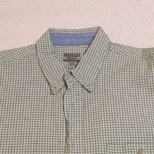 Bugle Boy Men's White & Green Check Button-Down Shirt